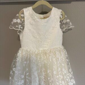 Princess Daliana Long Lindi Lace Piping Crew-Neck Flower Girl Dress